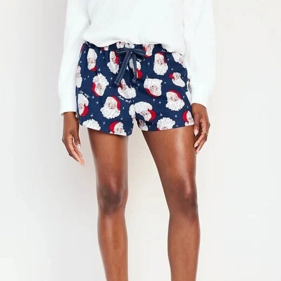 Old Navy Women's Flannel Pajama Shorts - Santa Claus Pattern 2X - Picture 4 of 15
